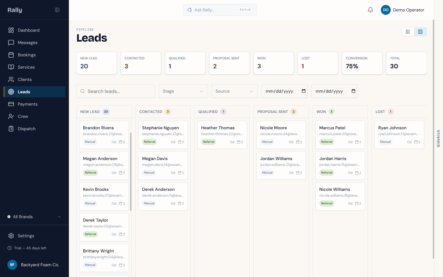 Leads pipeline