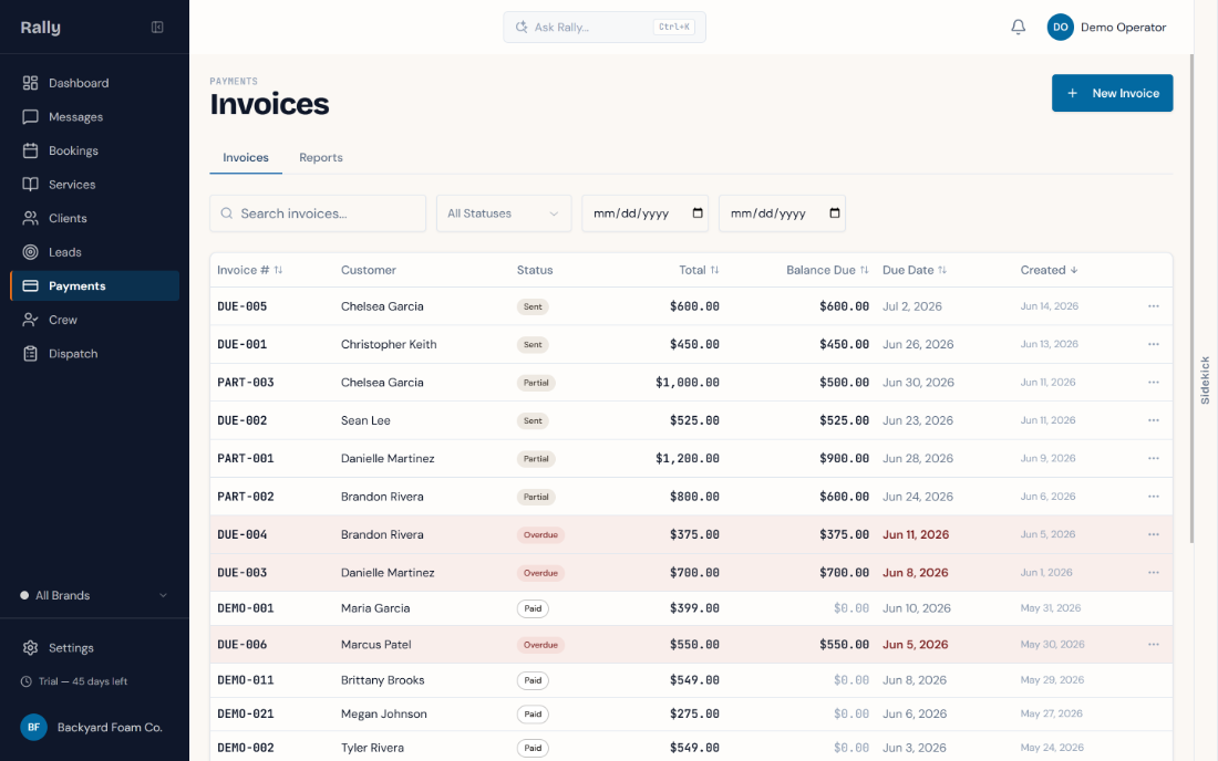 Invoices and payments